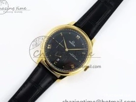 0124 WeatherProof De Ville Power Reserve YG MKF 1:1 Best Edition Black Dial on Black Leather Strap A 7758